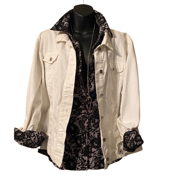 LACE LOOK BUTTON UP COLLAR SKIRT - Picture 7 of 10